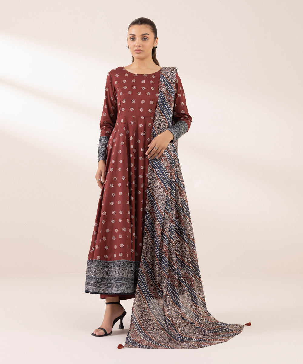 Textured Voile Multi Printed Dupatta