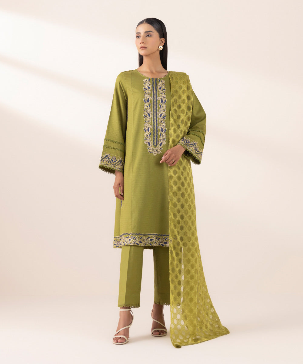 Brochea Jacquard Green Dupatta