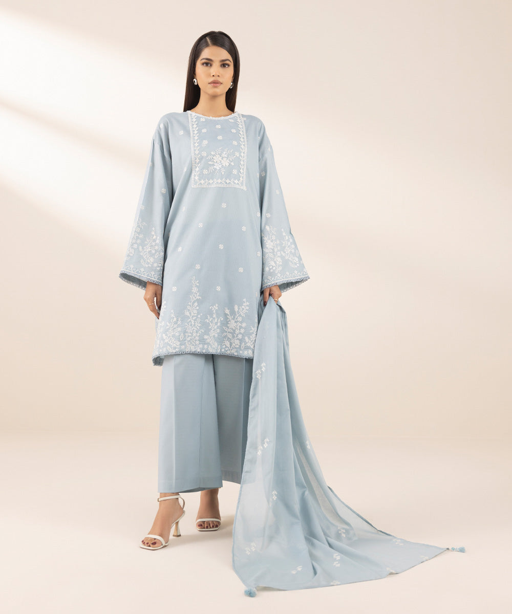 Embroidered Lawn Dupatta