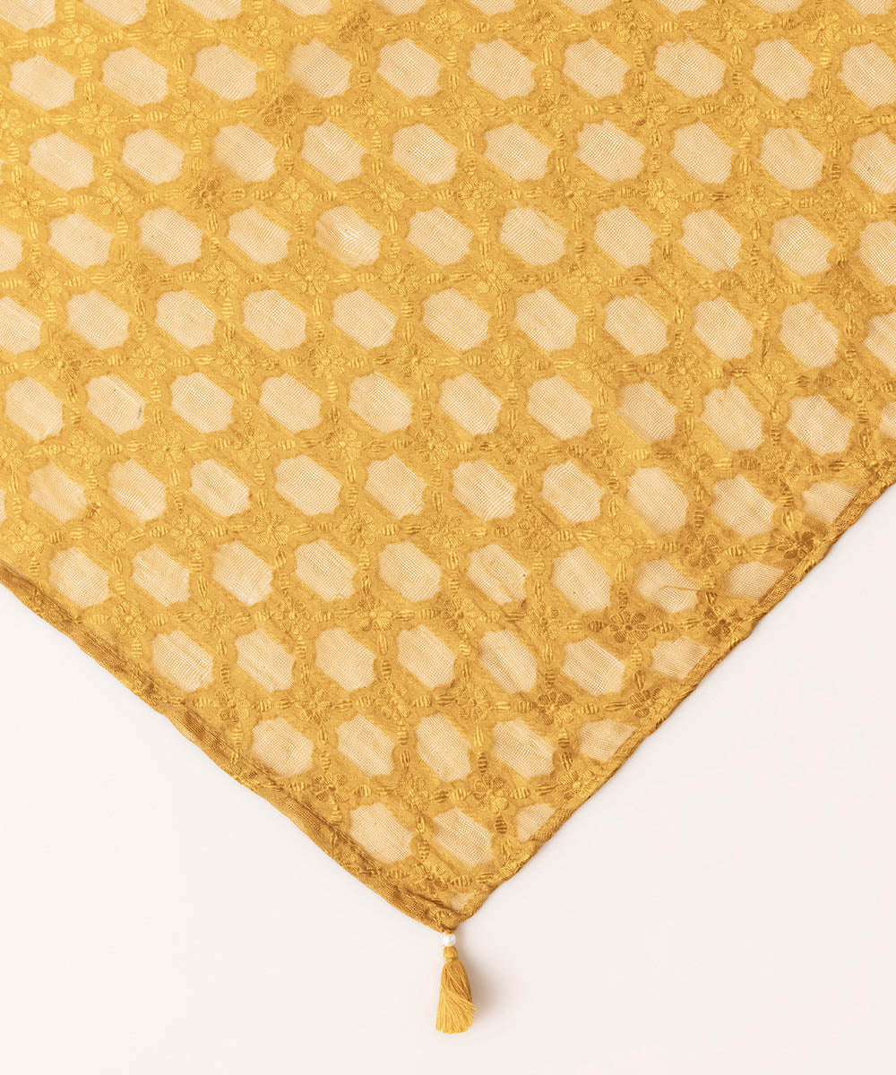Brochea Jacquard Yellow Dupatta