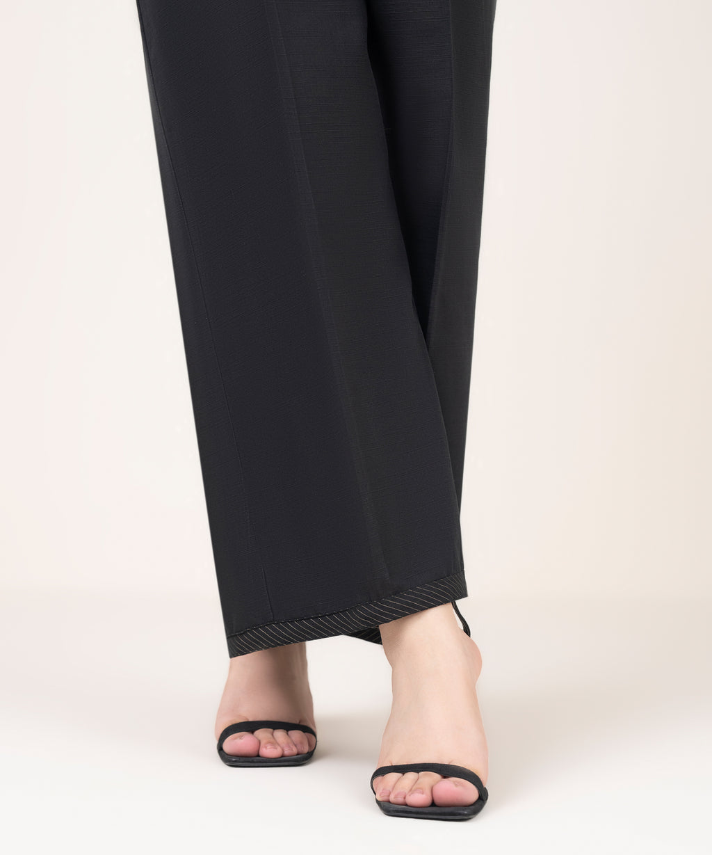 Solid Cotton Flared Pants