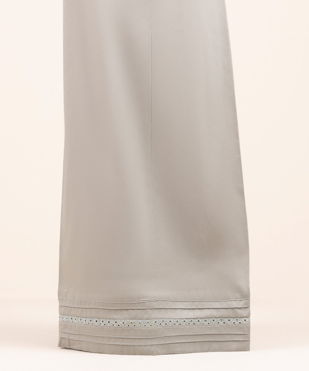 Women's Pret Blended Satin Grey Solid Culottes