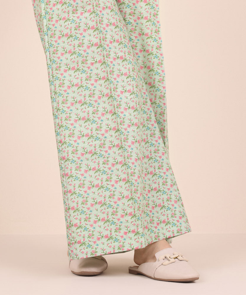 Printed Khaddar Flared Pants