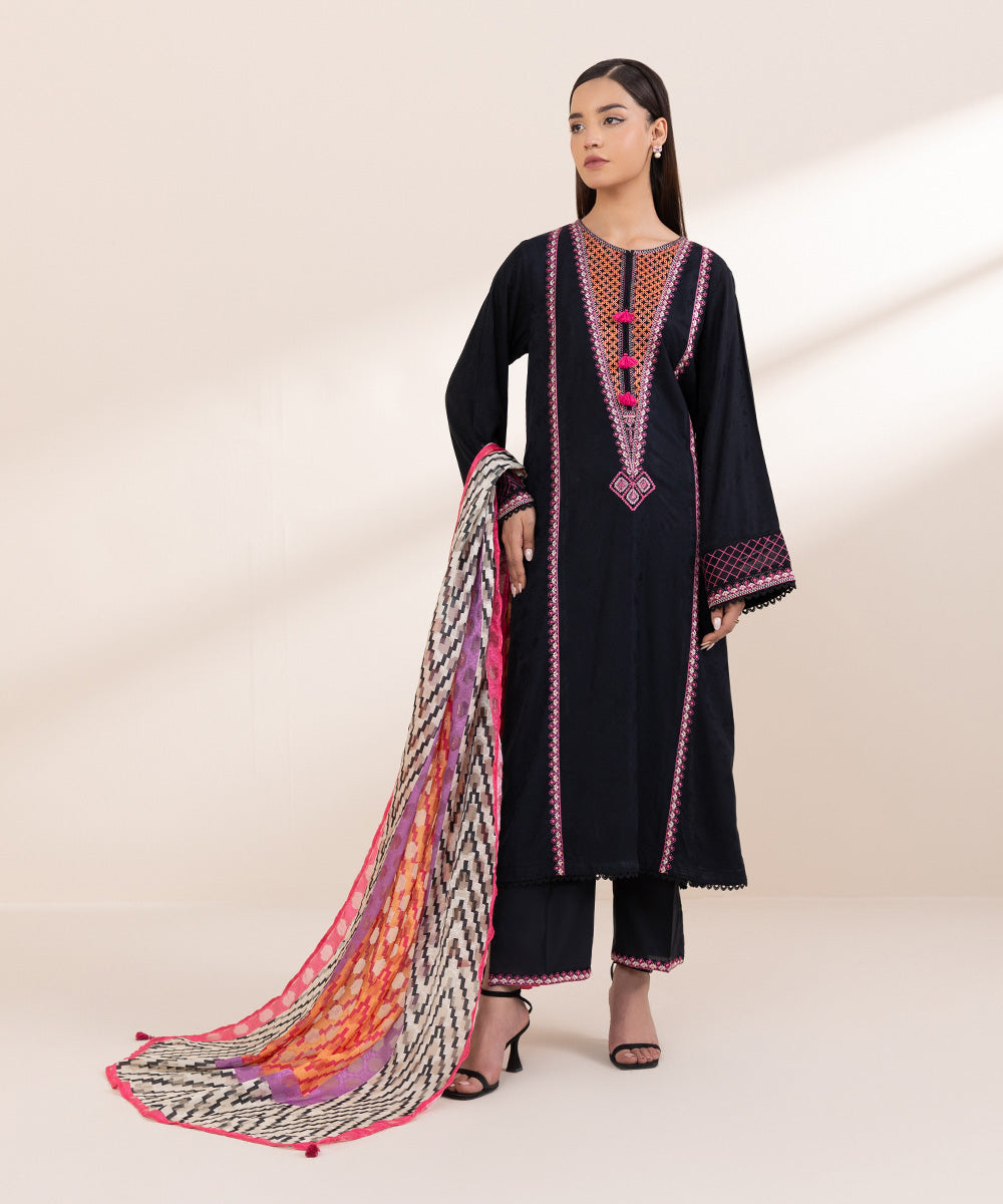 Brochea Jacquard Multi Printed Dupatta