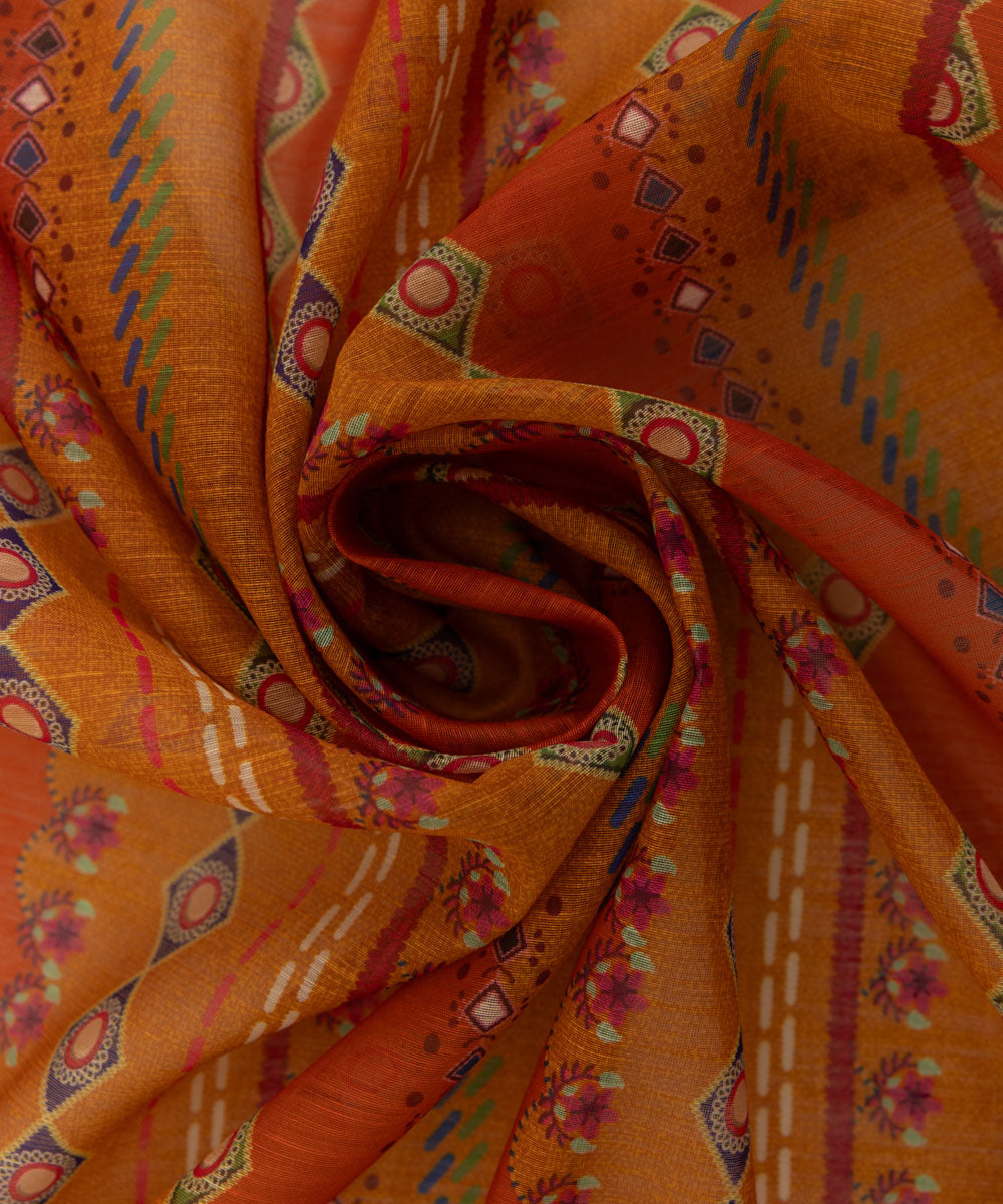 Manar Orange Printed Dupatta