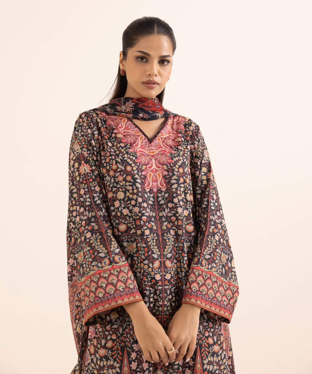 Women's RTW Blended Grip Multi Printed 3 Piece Suit