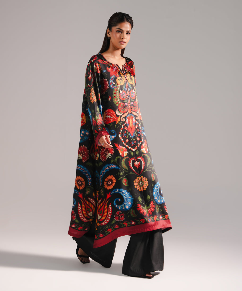 2 Piece - Printed Silk Suit
