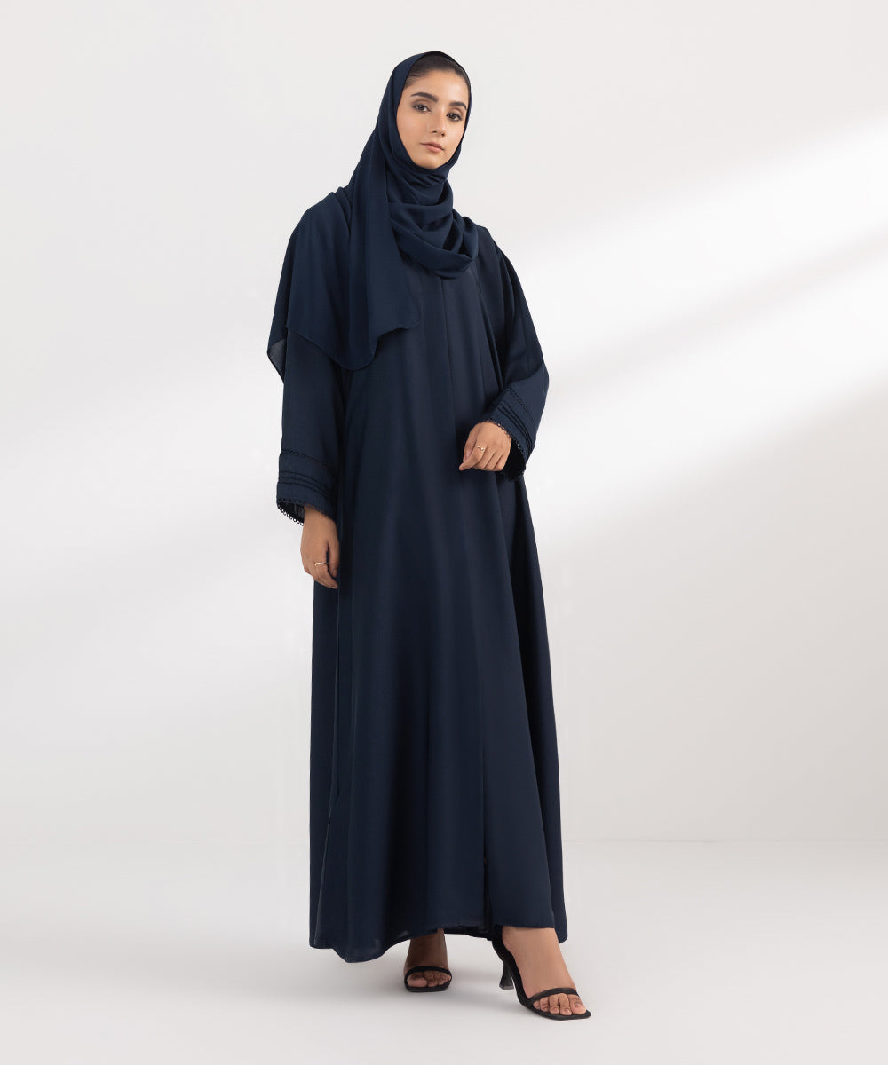 Women's Basic Navy Blue Abbaya