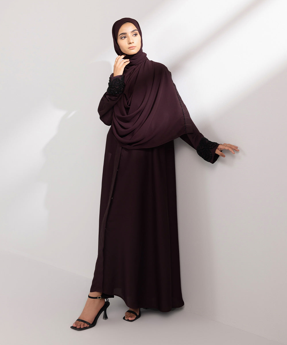 Women's Formal Maroon Abbaya