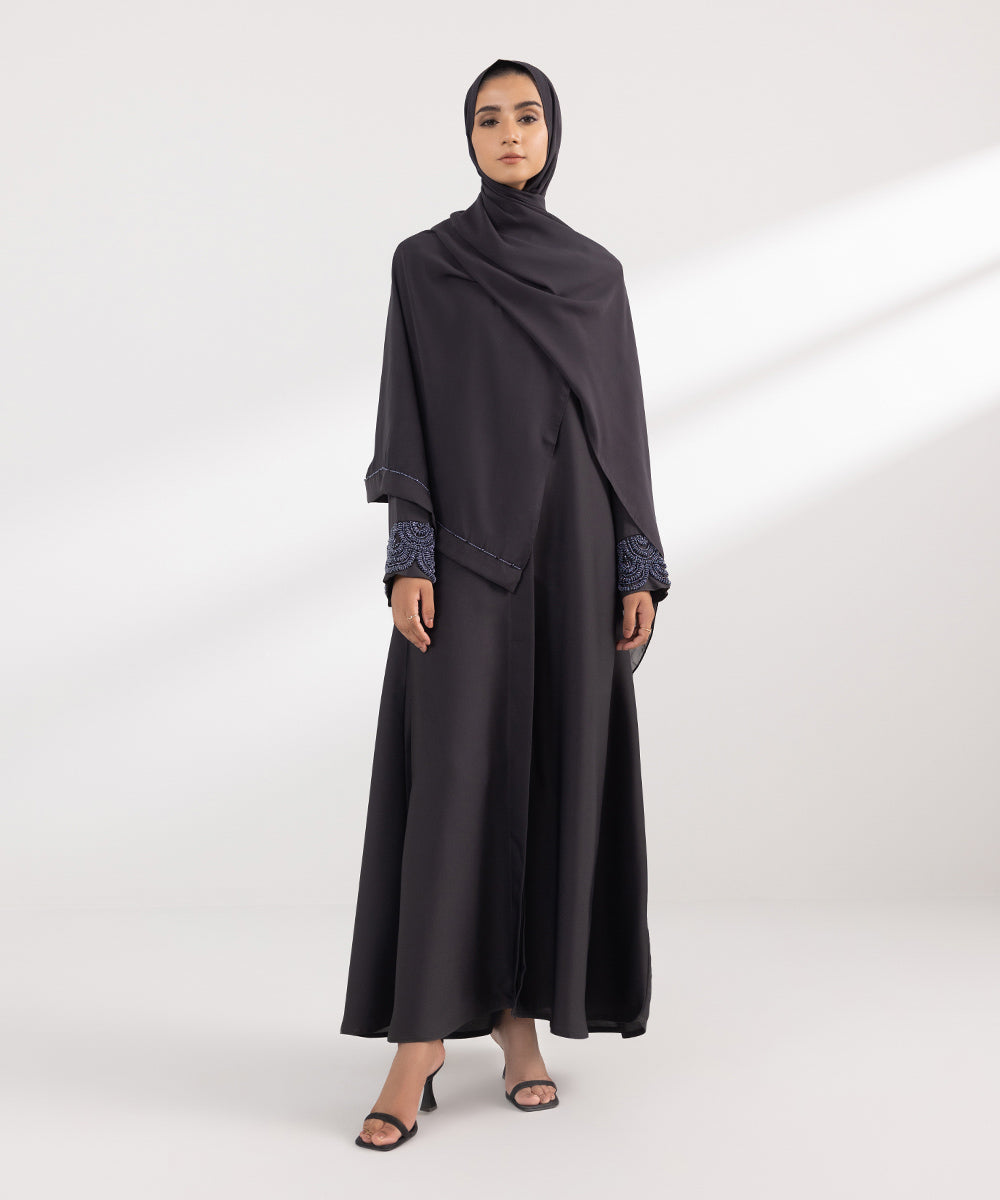 Women's Formal Dark Grey Abbaya