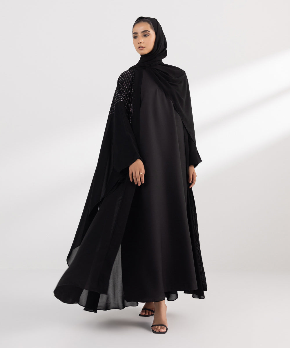 Women's Formal Black Abbaya Set