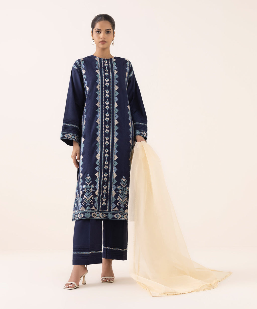 Blended Organza Beige Solid Dupatta