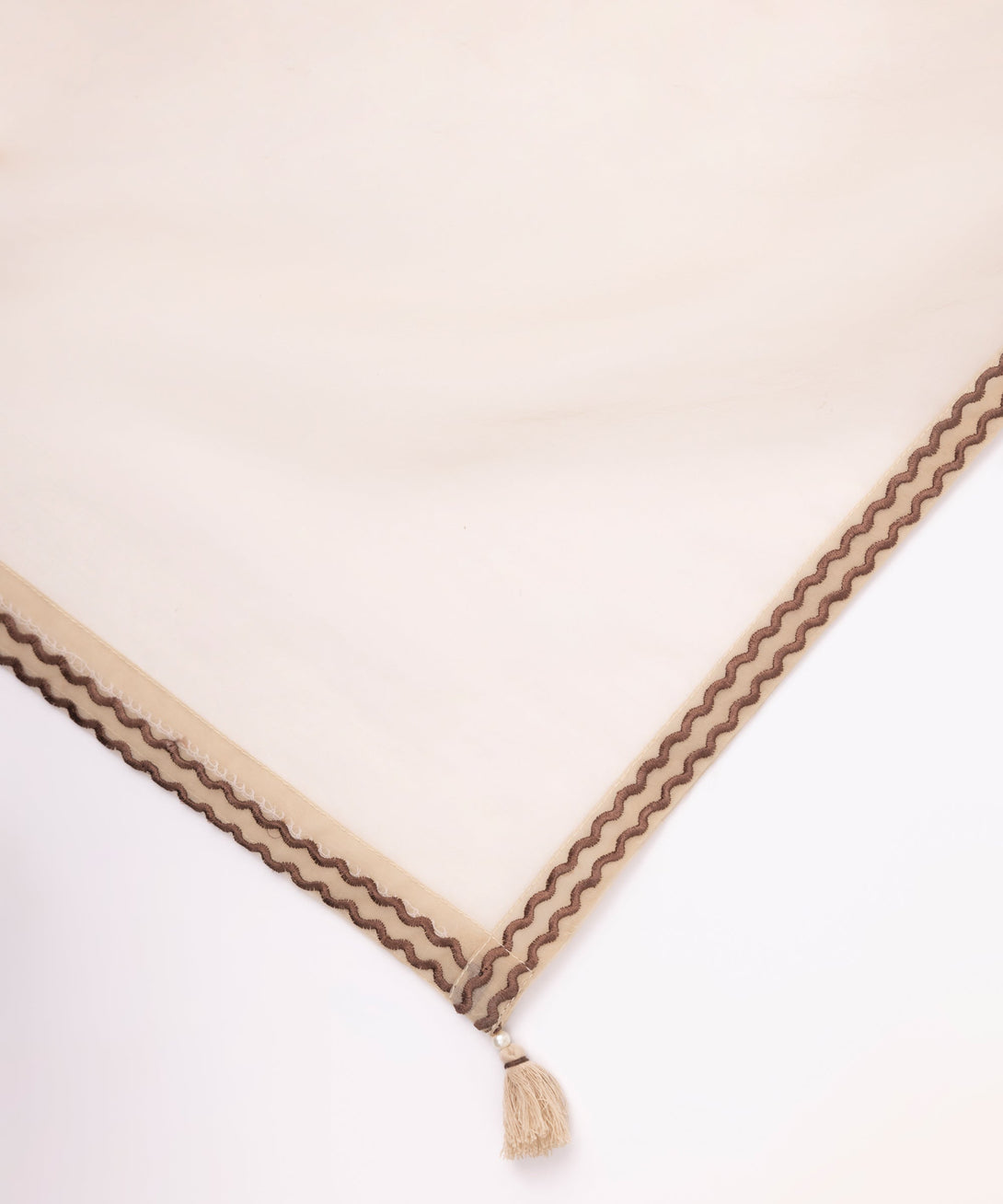 Blended Organza Beige Embroidered Dupatta