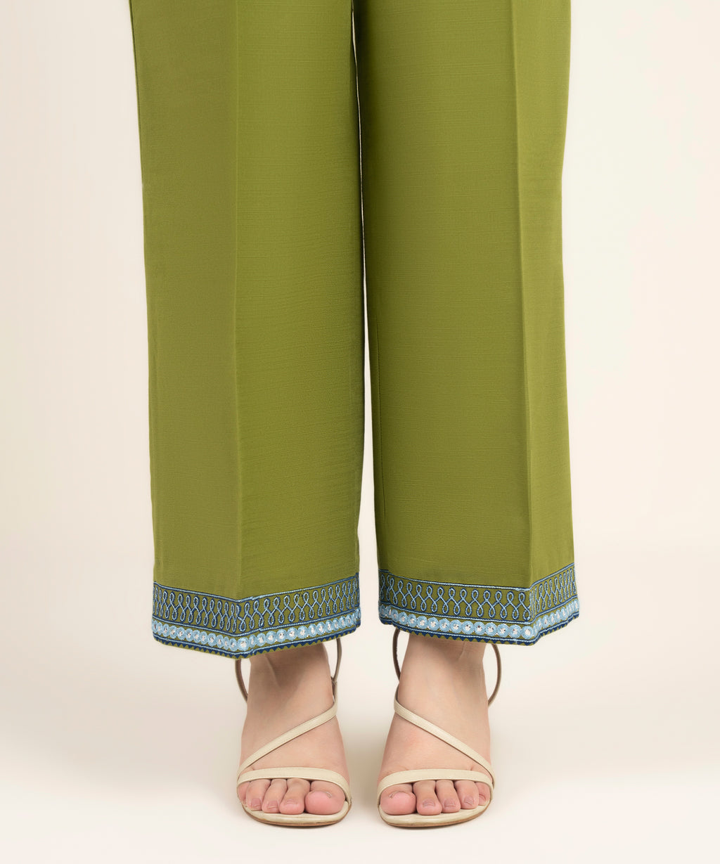 Embroidered Khaddar Culottes