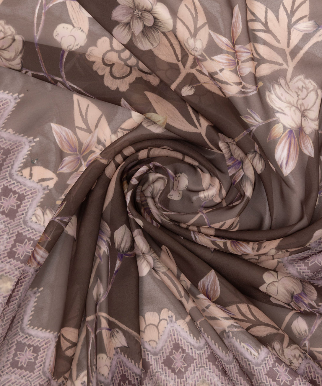 Blended Tissue Brown Printed Dupatta