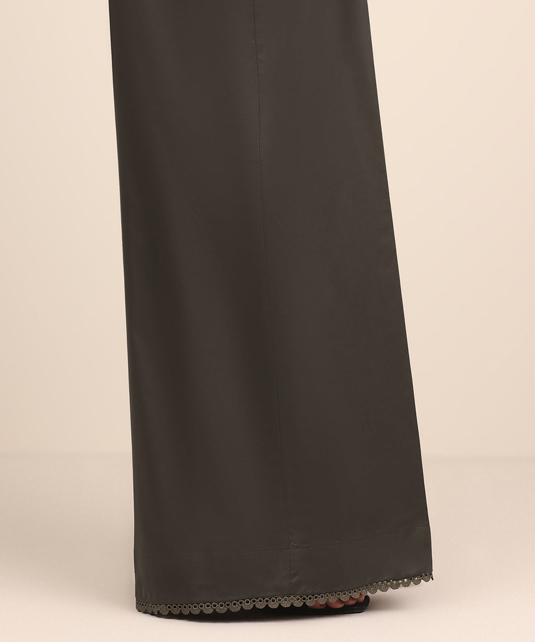 Women's RTW Cambric Brown Solid Flared Pants