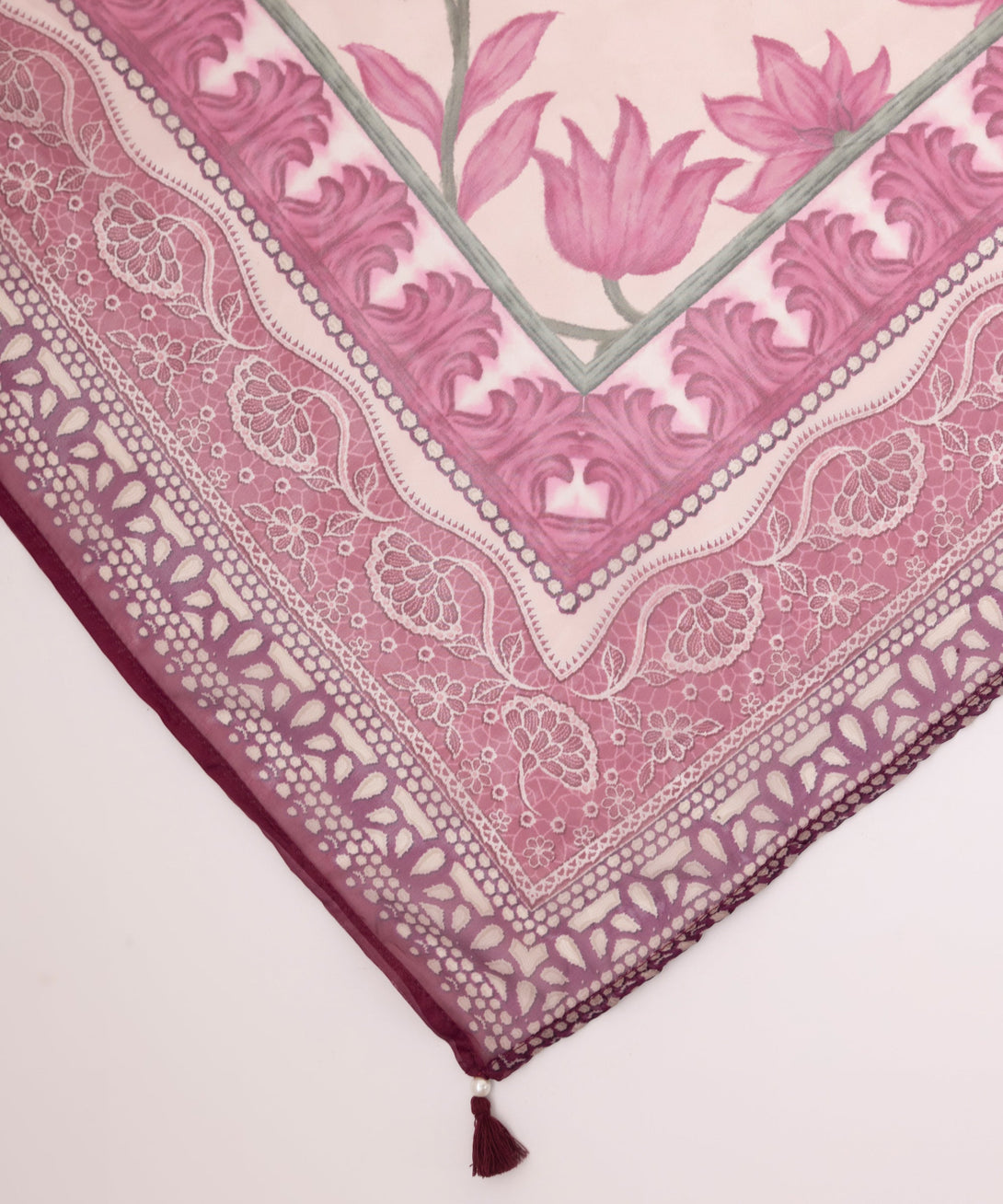 Blended Tissue Purple Printed Dupatta