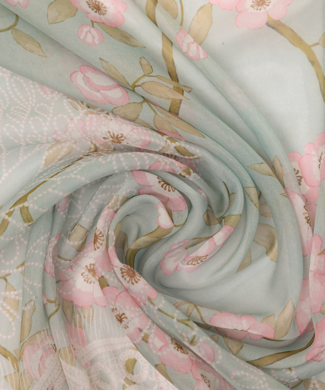 Blended Tissue Green Printed Dupatta