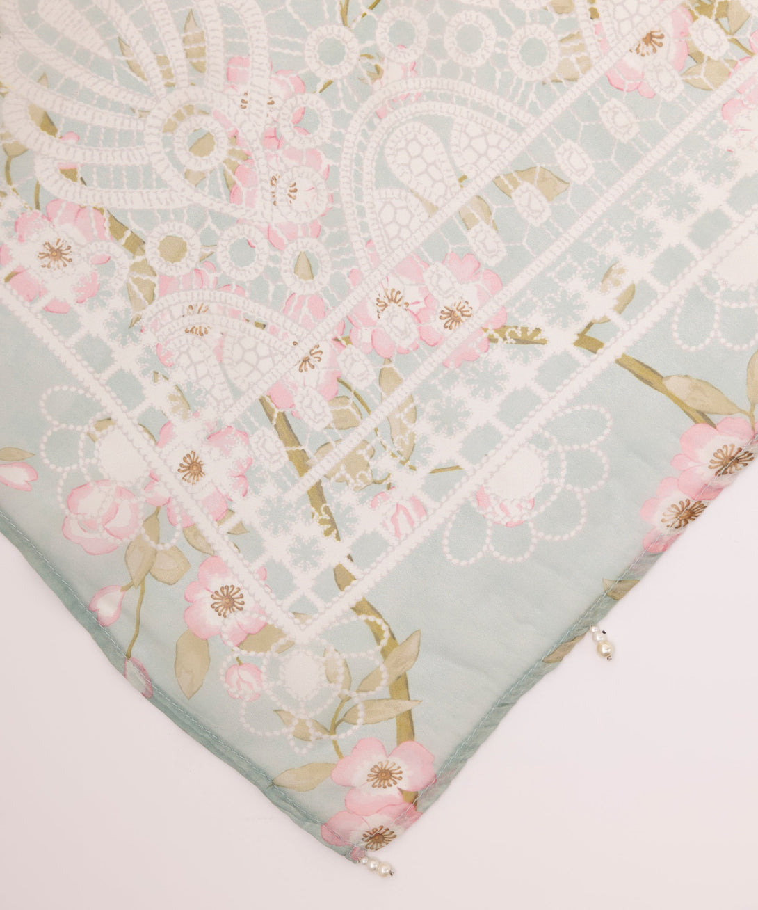 Blended Tissue Green Printed Dupatta
