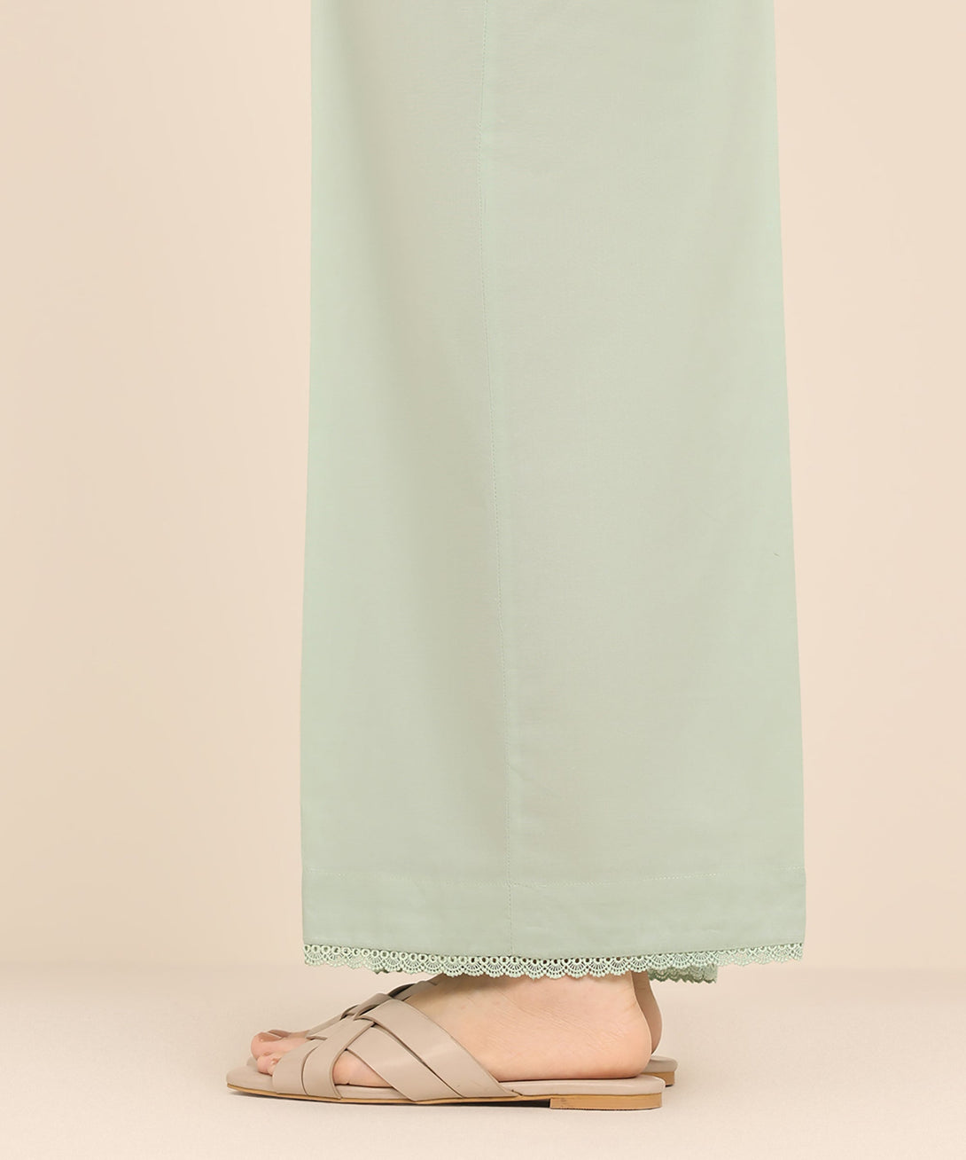 Women's RTW Cambric Green Solid Culottes