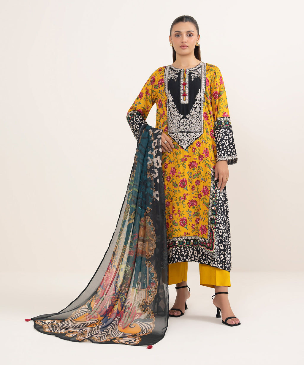 Women's RTW Blended Tissue Green Printed  Dupatta