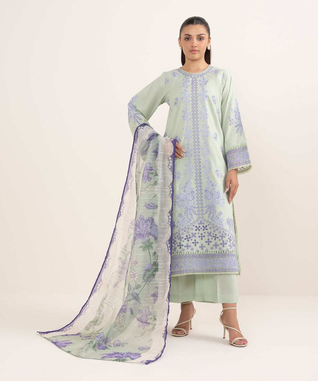 Women's RTW Manaar Green Printed  Dupatta