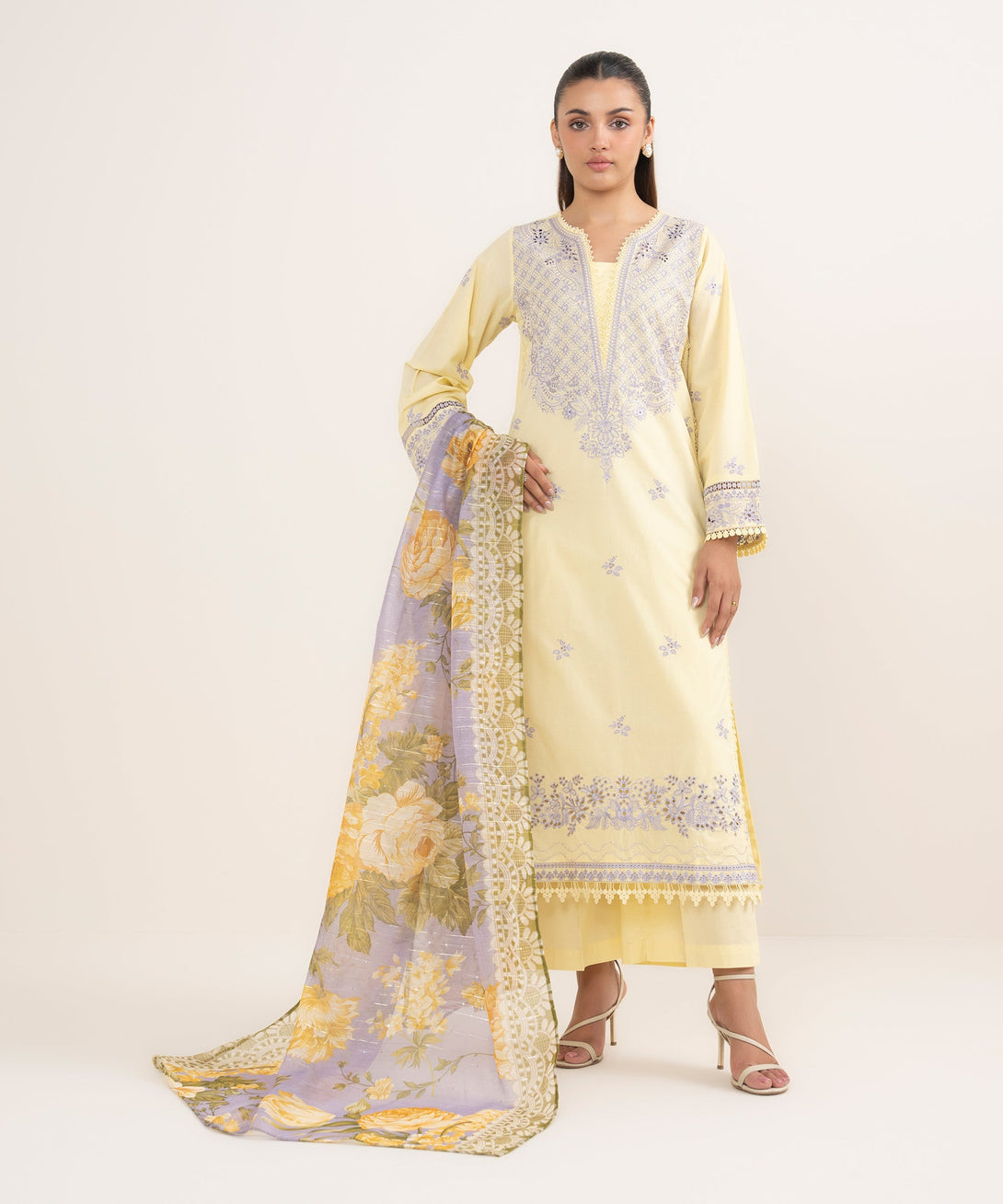 Women's RTW Manaar Lilac Printed  Dupatta