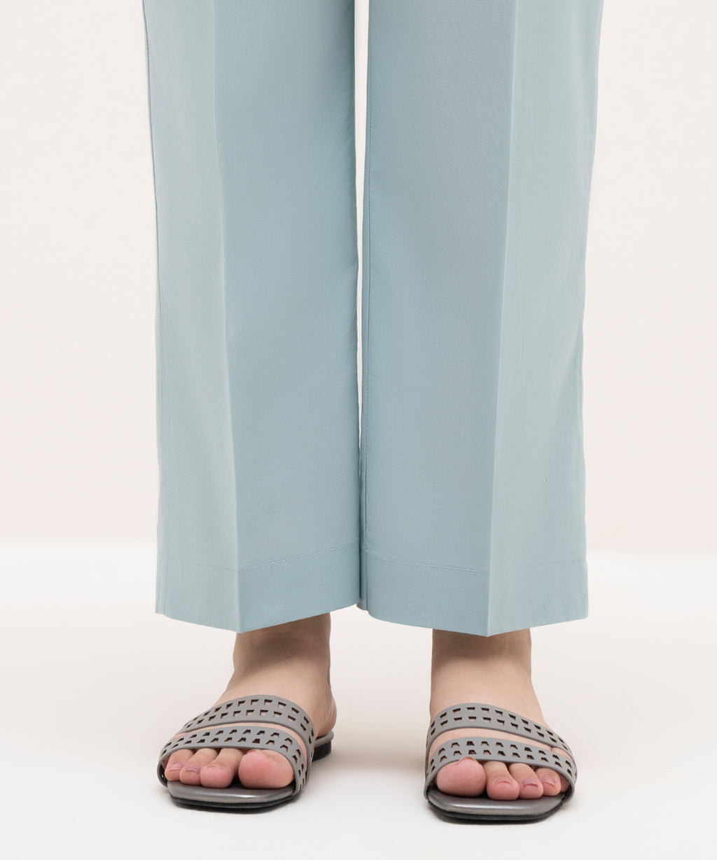 Solid Cambric Straight Pants