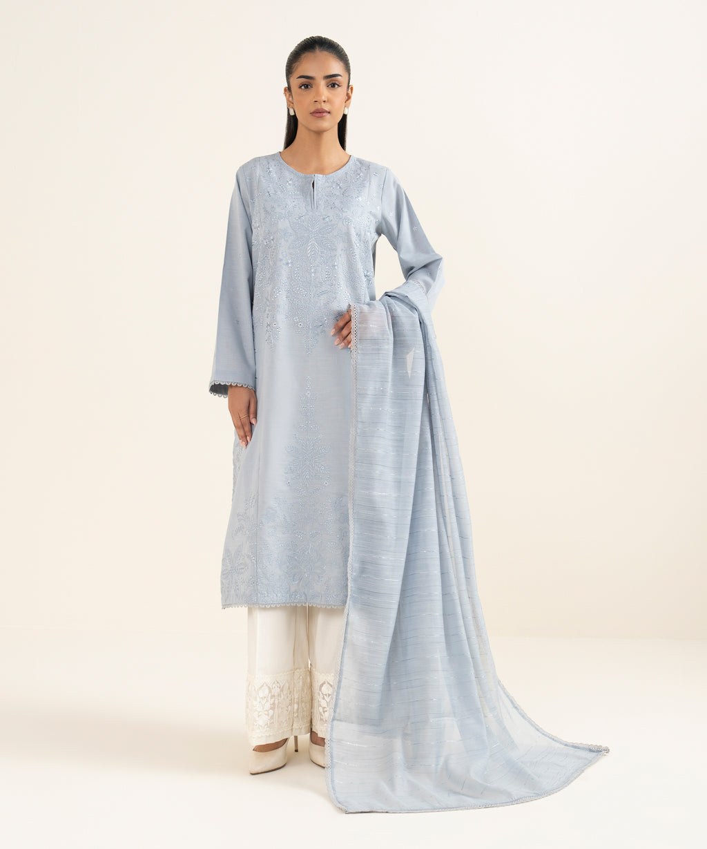 Solid Manaar Dupatta