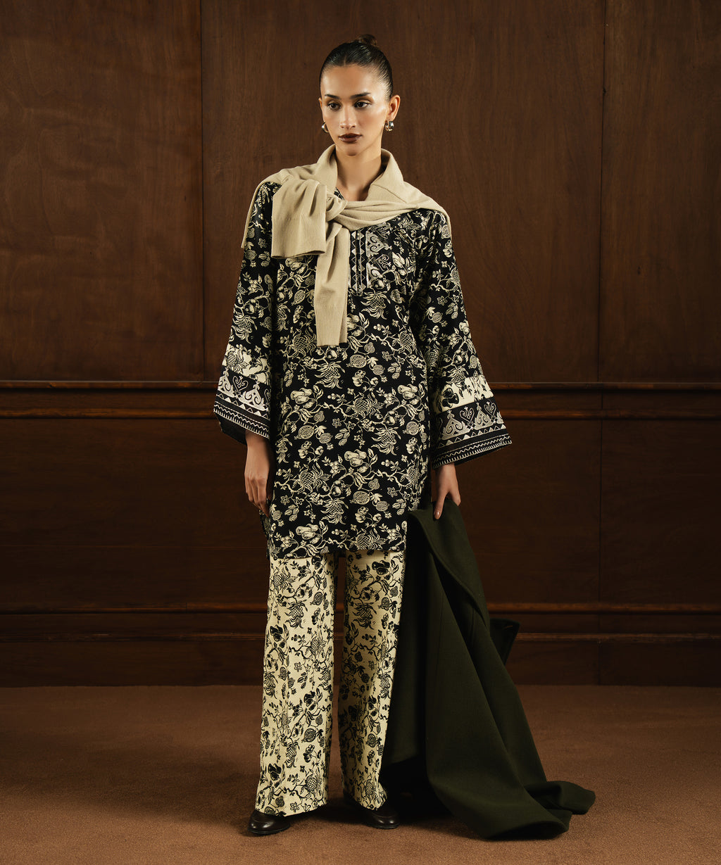 Embroidered Herringbone Shirt