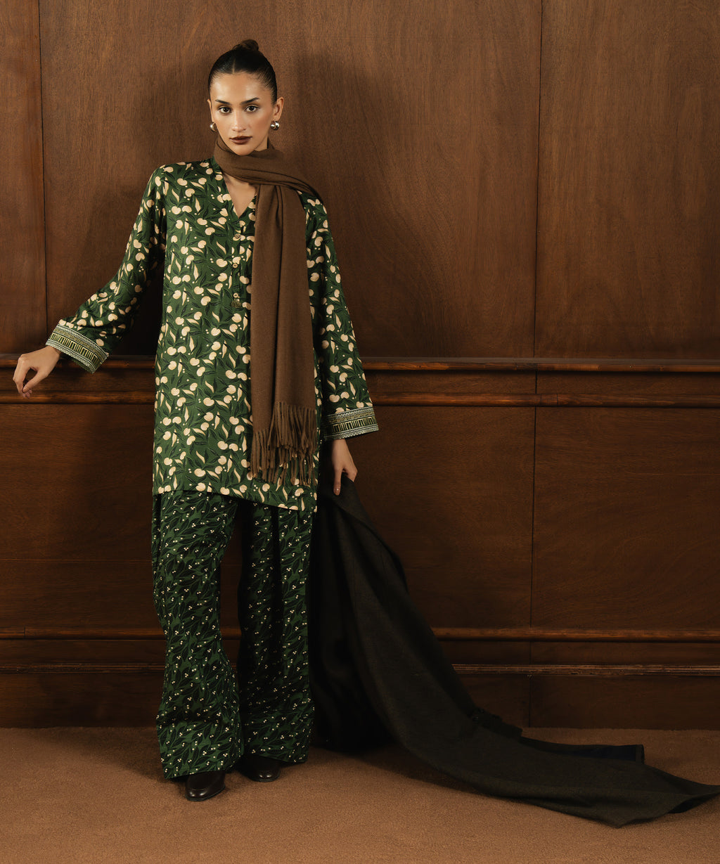 Embroidered Herringbone Shirt