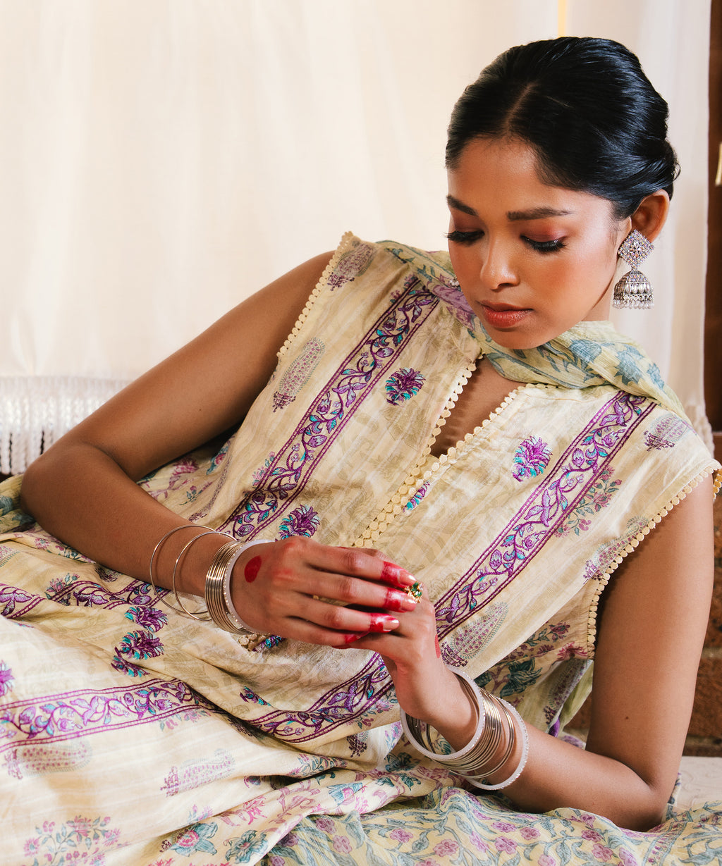 3 Piece - Embroidered Dobby Suit