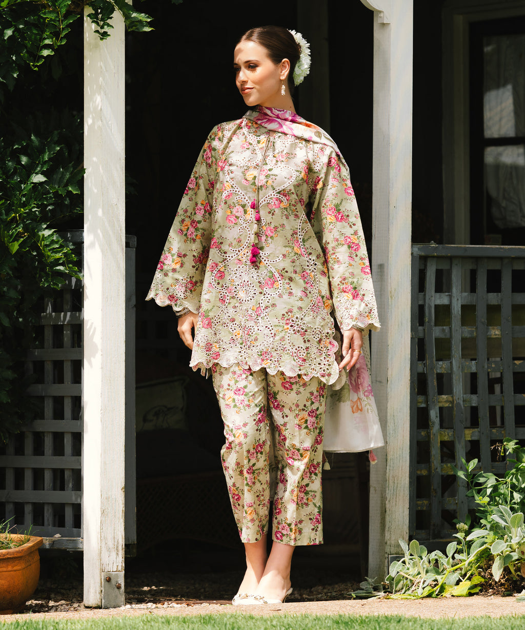 Embroidered Zari Cotton Shirt