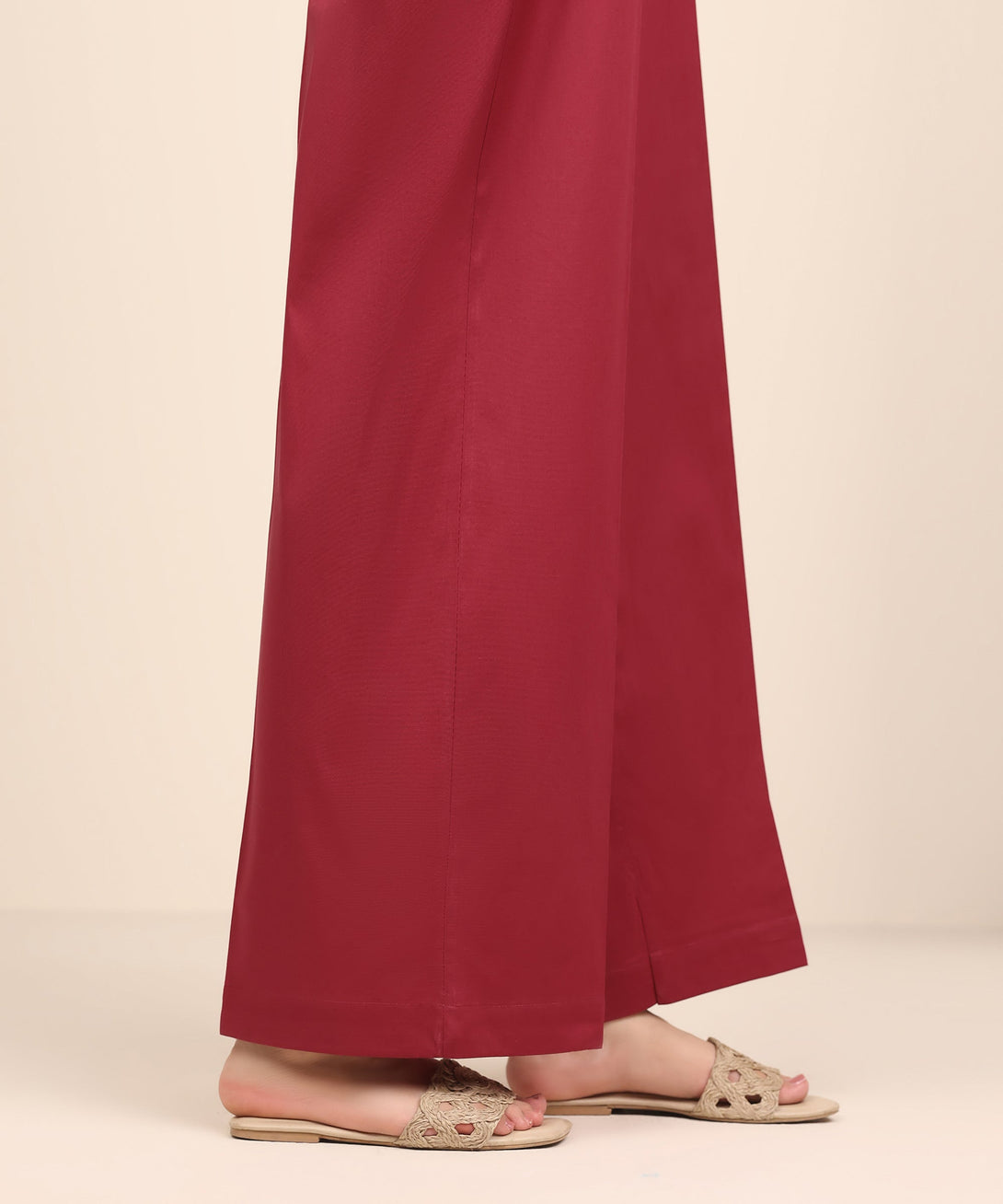 Women's RTW Cambric Pink Solid Culottes