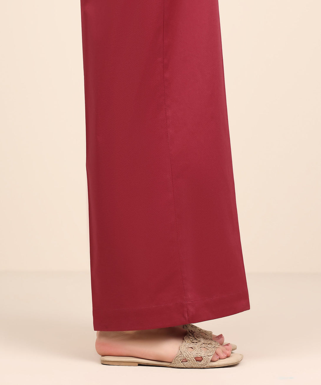 Women's RTW Cambric Pink Solid Culottes