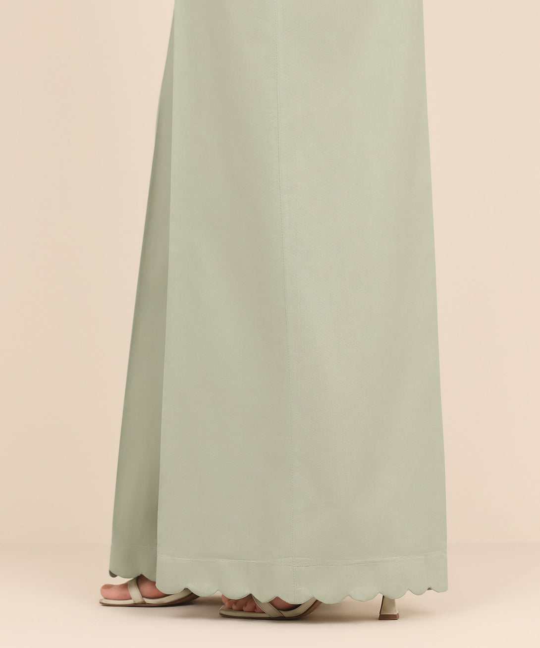 Women's RTW Cambric Grey Solid Flared Pants