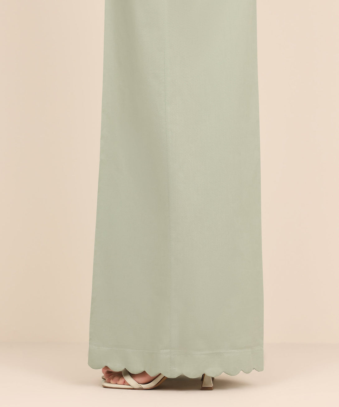 Women's RTW Cambric Grey Solid Flared Pants
