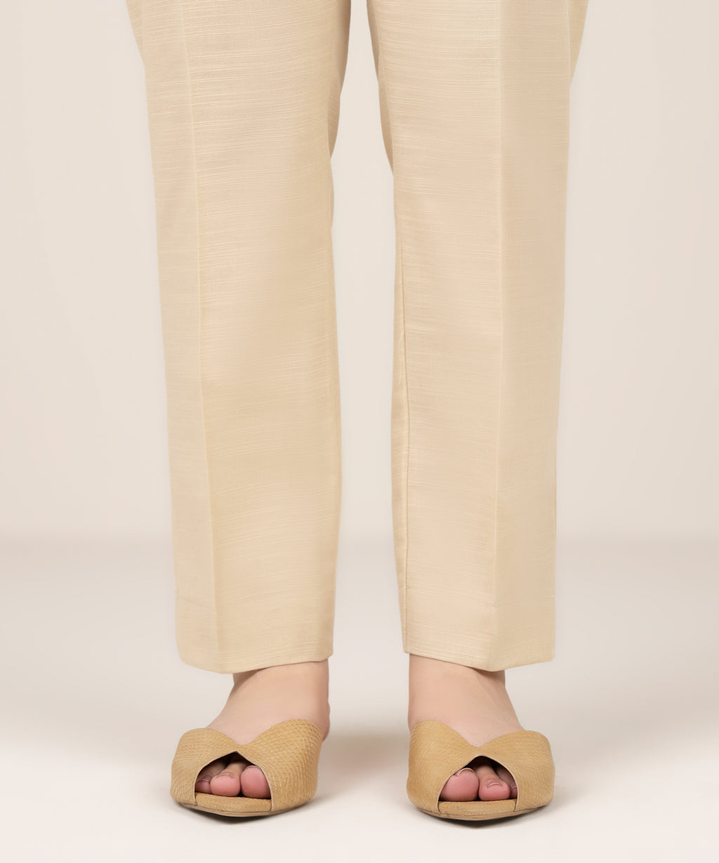 Solid Khaddar Straight Pants