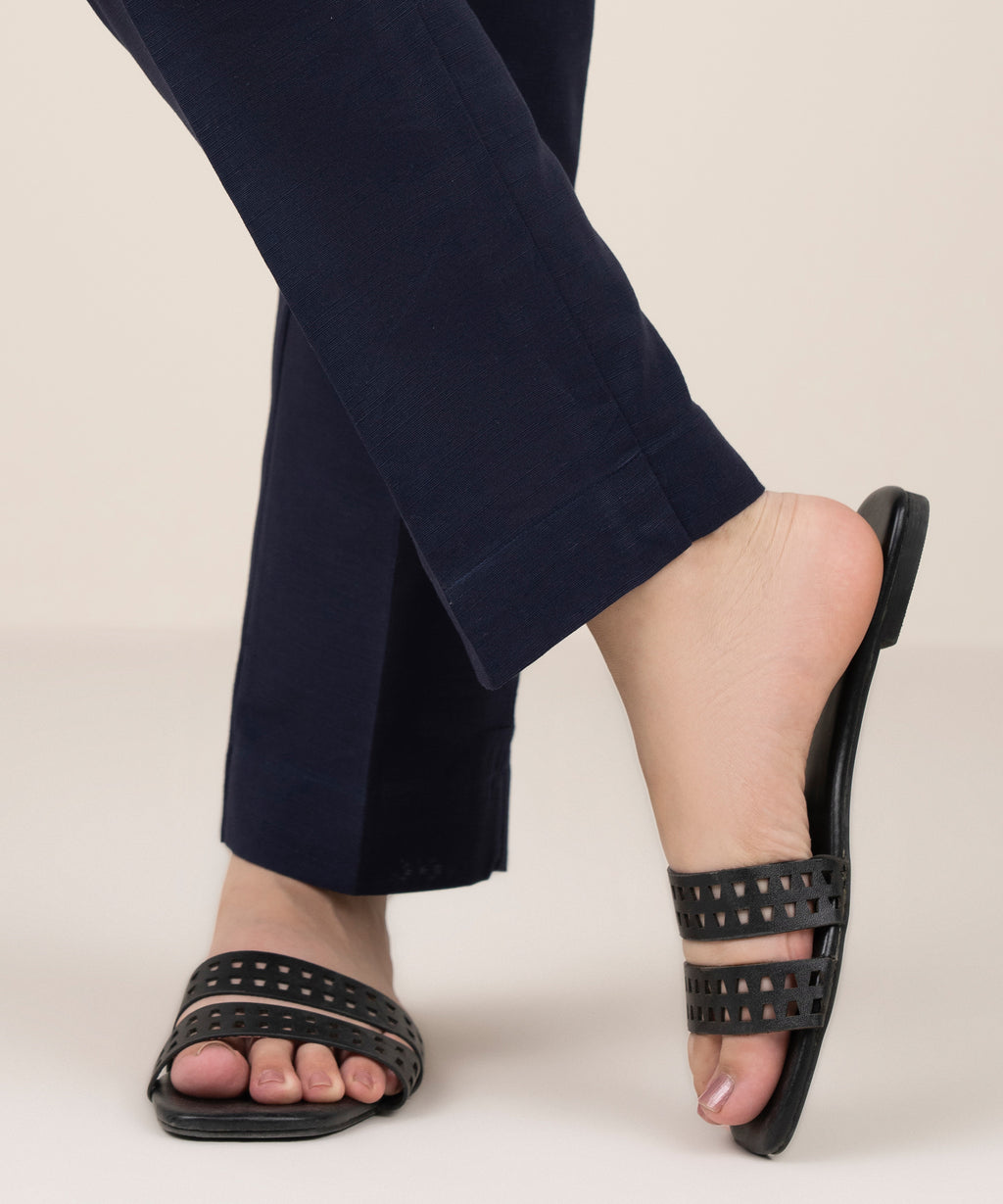 Solid Khaddar Straight Pants