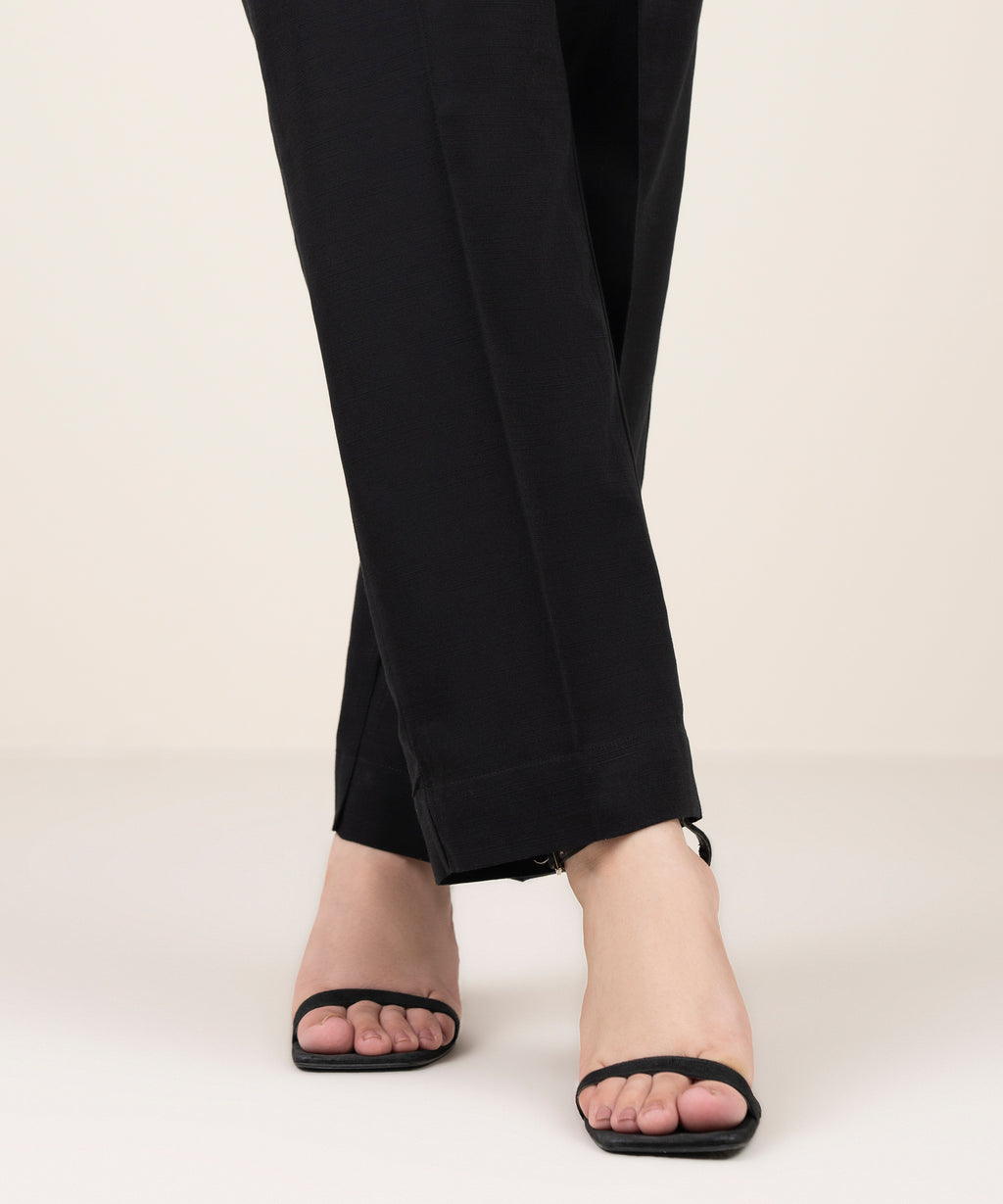 Solid Khaddar Straight Pants