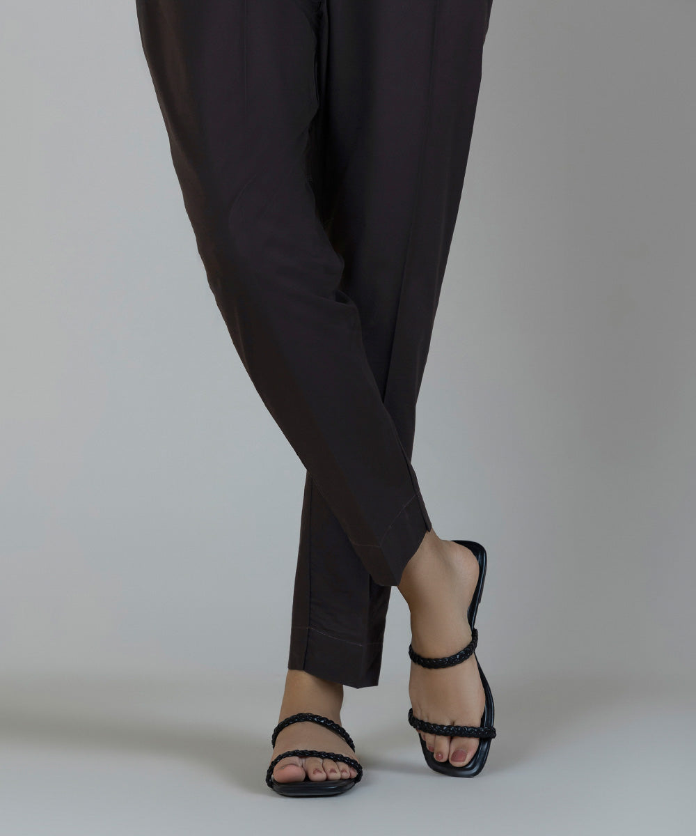 Women's Pret Cambric Brown Dyed Cigarette Pants