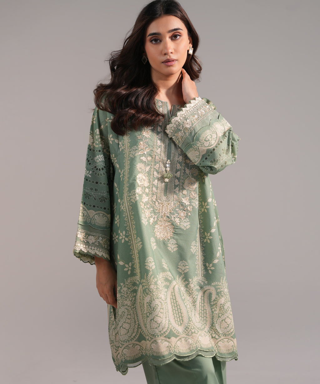 Embroidered Zari Lawn Shirt