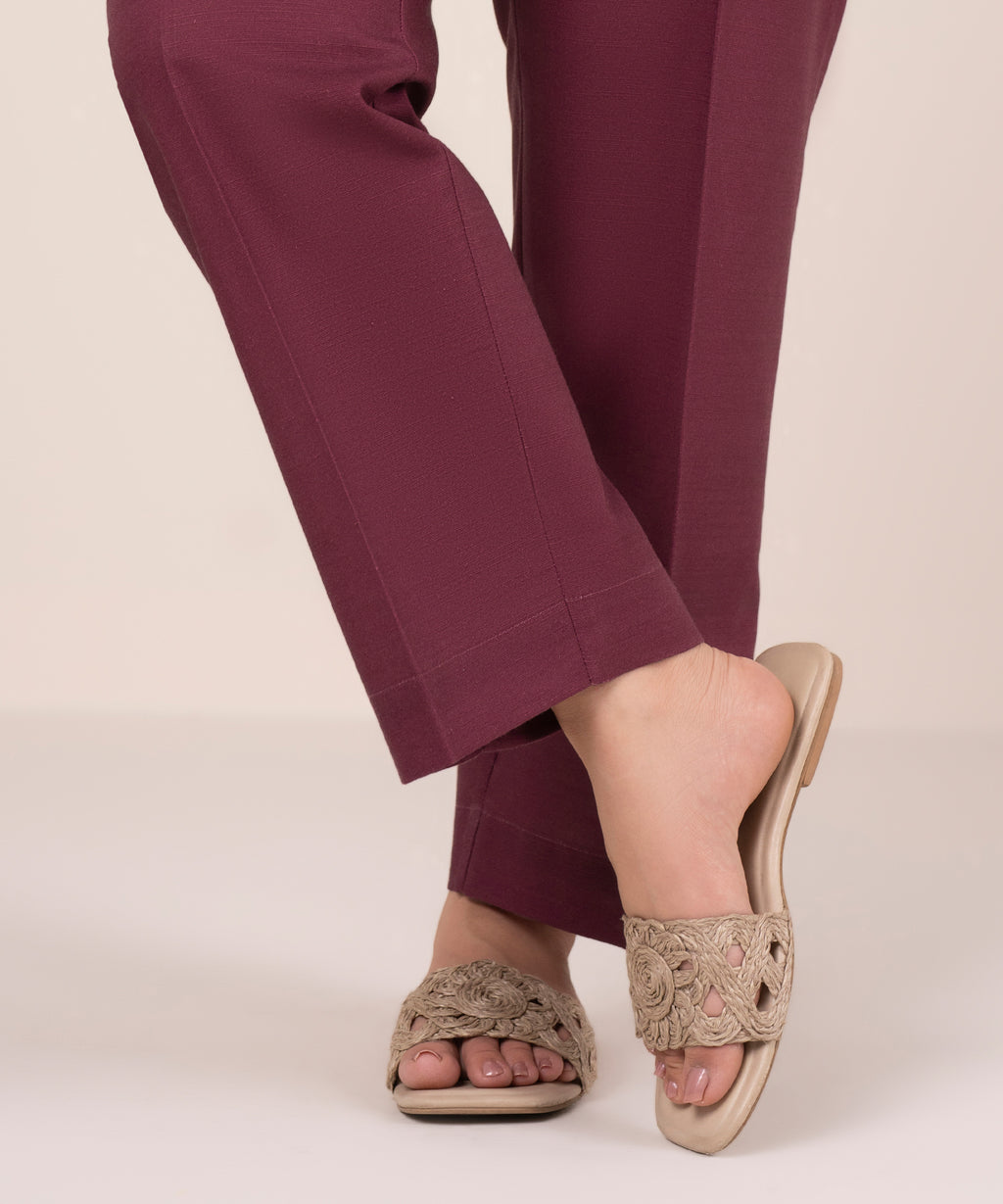Solid Cambric Straight Pants