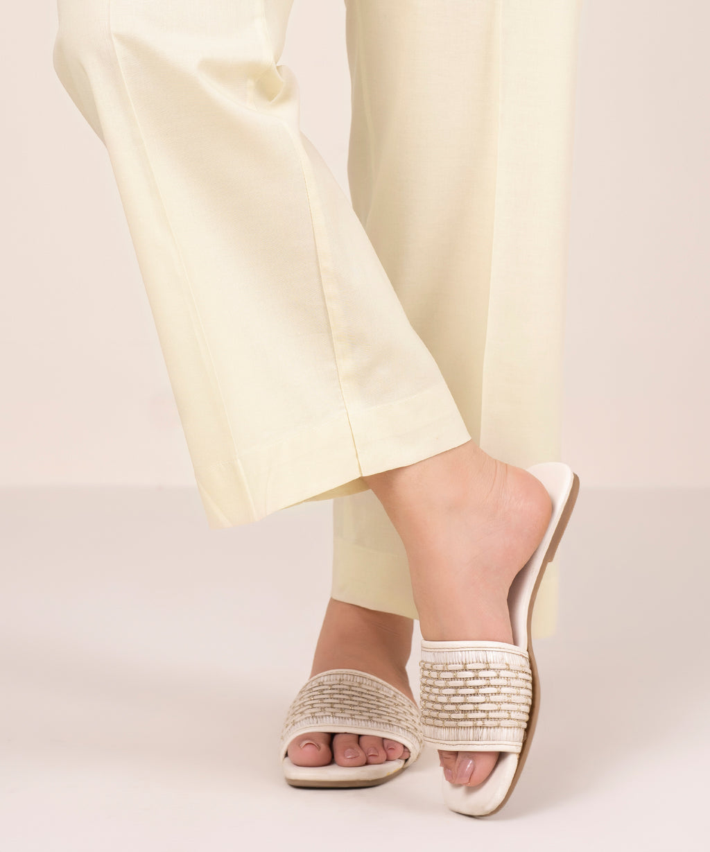 Cotton Viscose Straight Pants