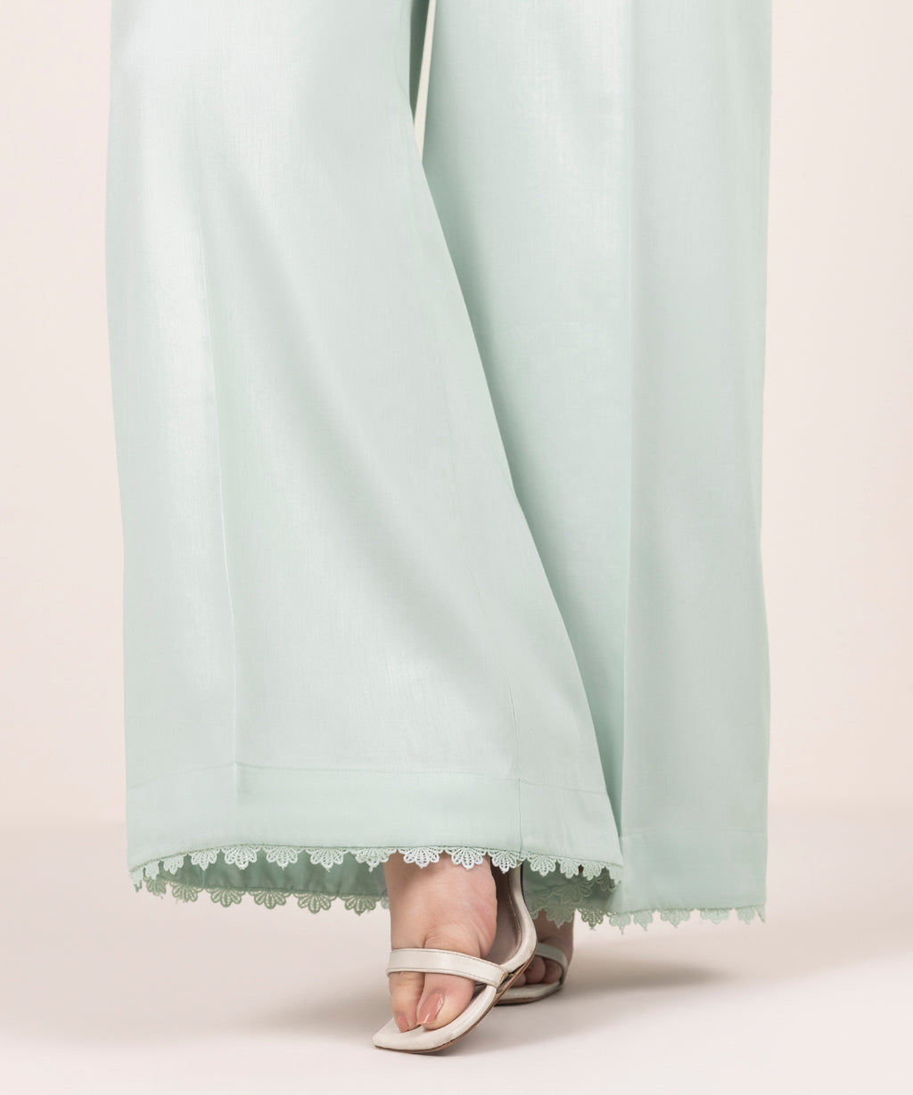 Solid Cambric Flared Pants