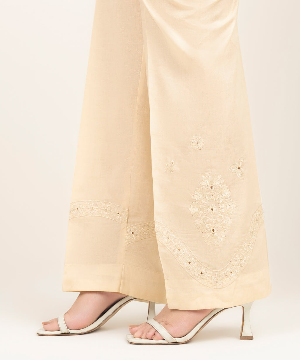 Embroidered Jacquard Straight Pants