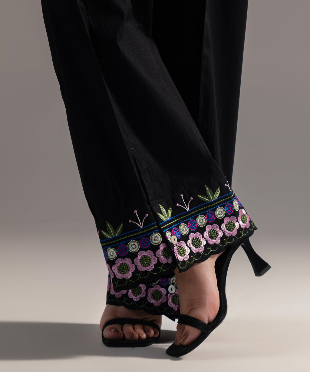Embroidered Seersucker Culottes