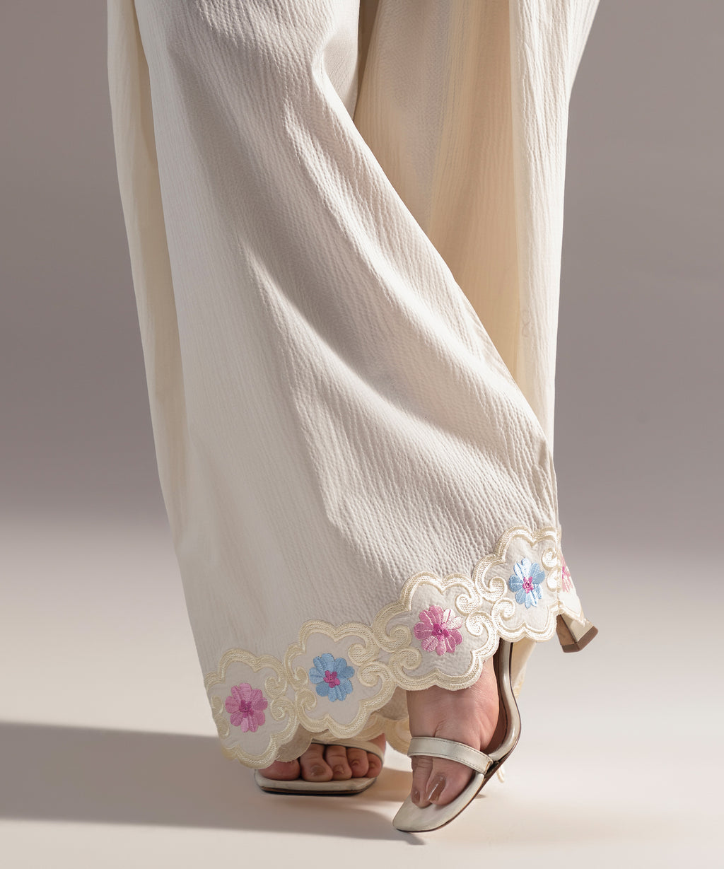 Embroidered Seersucker Farshi Shalwar