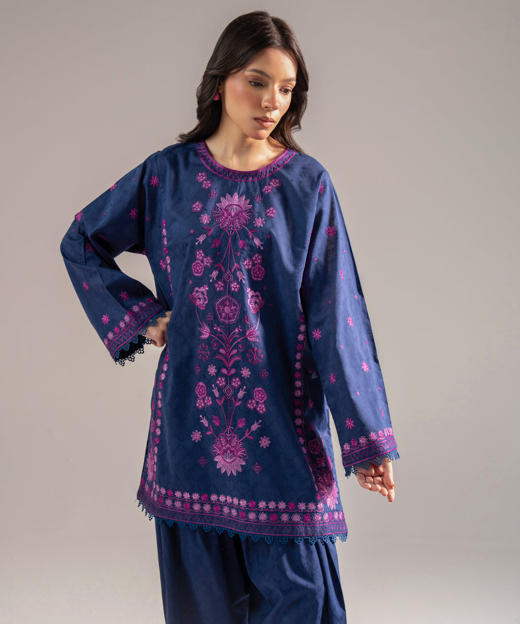 2 Piece - Embroidered Jacquard Suit
