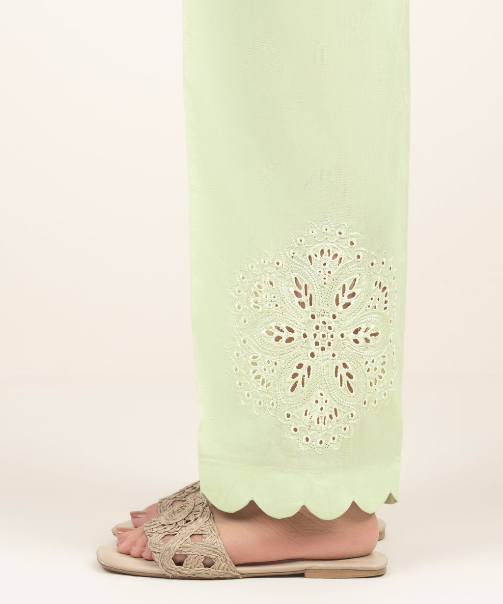 Embroidered Jacquard Straight Pants